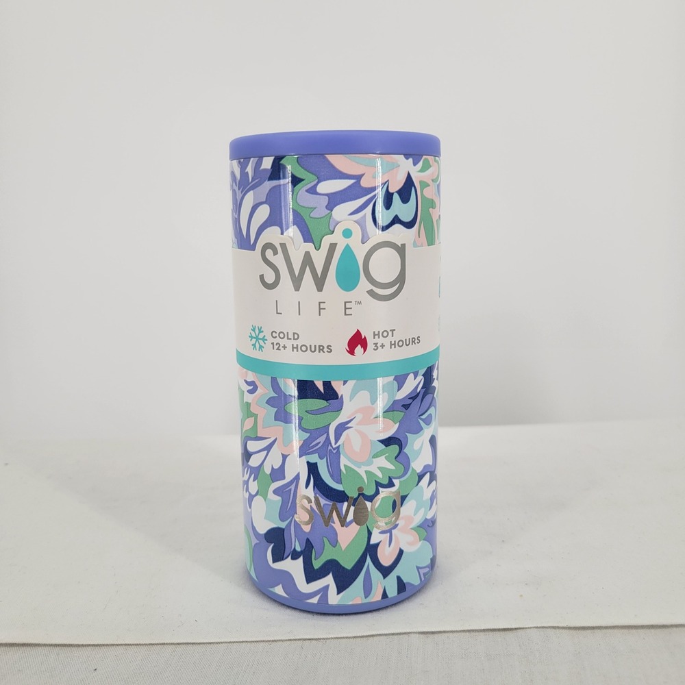 Swig Life Morning Glory 12oz Skinny Can Cooler Triple Insulated Floral